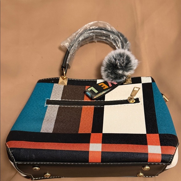 Multicolor Geometric Satchel - Picture 3 of 9